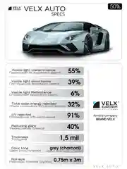 Пленка тонировочная "VELX EUROWIN AUTO" в тубе 50% Сharcol (0.75м х 3м)