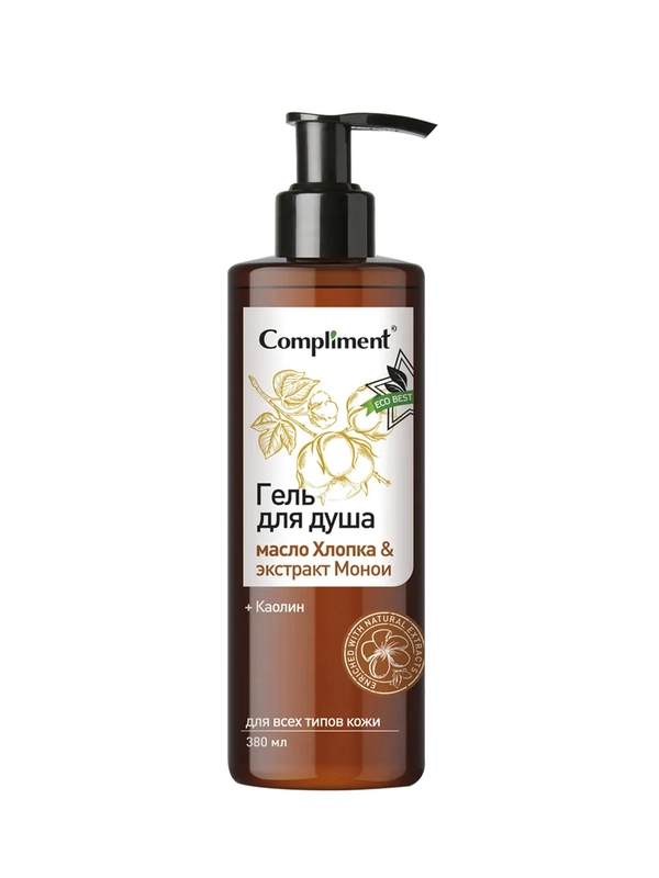 Compliment ECO BEST Гель для душа масло Хлопка & экстракт Монои, 380мл