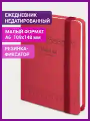 Ежедневник-планер (планинг) - блокнот недатированный с резинкой, МАЛЫЙ ФОРМАТ А6, 114571