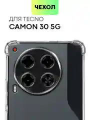 Прозрачный чехол для Tecno Camon 30, 30 5G противоударный силиконовый BROSCORP с защитой камер, углов