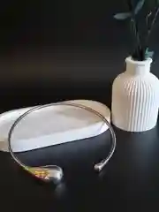 Серебряный женский чокер на шею Капля