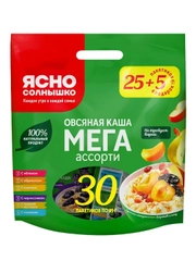 Каша овсяная Ясно солнышко Мега Ассорти, 30 пакетиков по 40г
