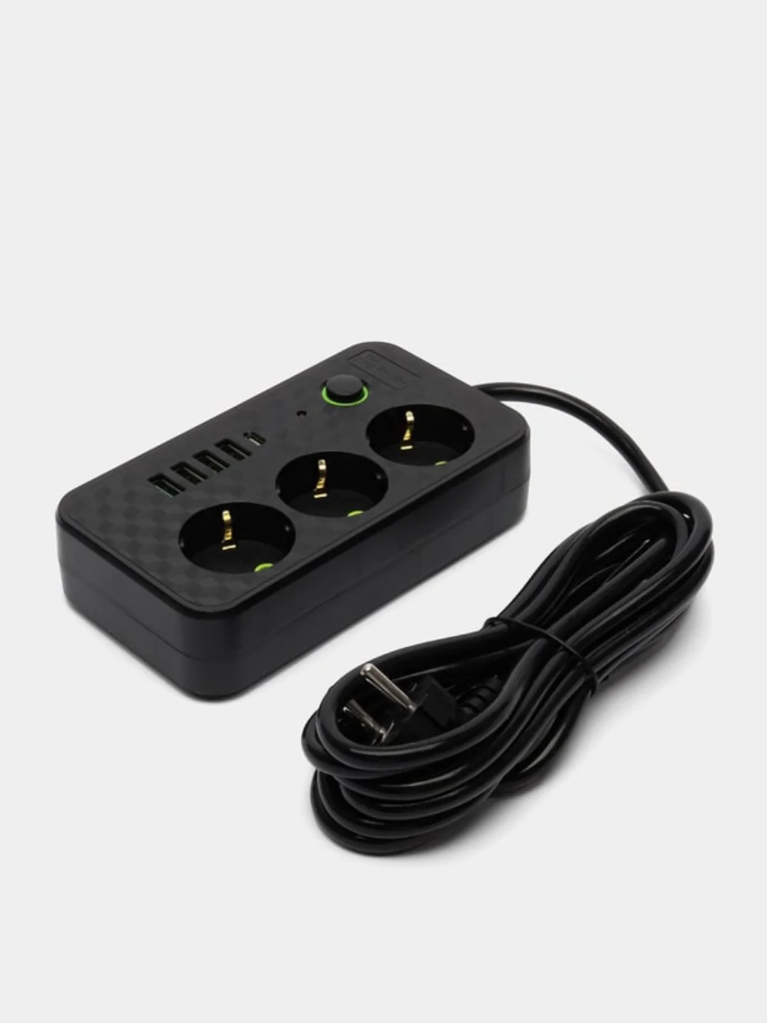 Алый сетевой фильтр-удлинитель с USB и Type-C портами, кнопкой выключения