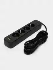 Багровый сетевой фильтр-удлинитель с USB и Type-C портами, кнопкой выключения