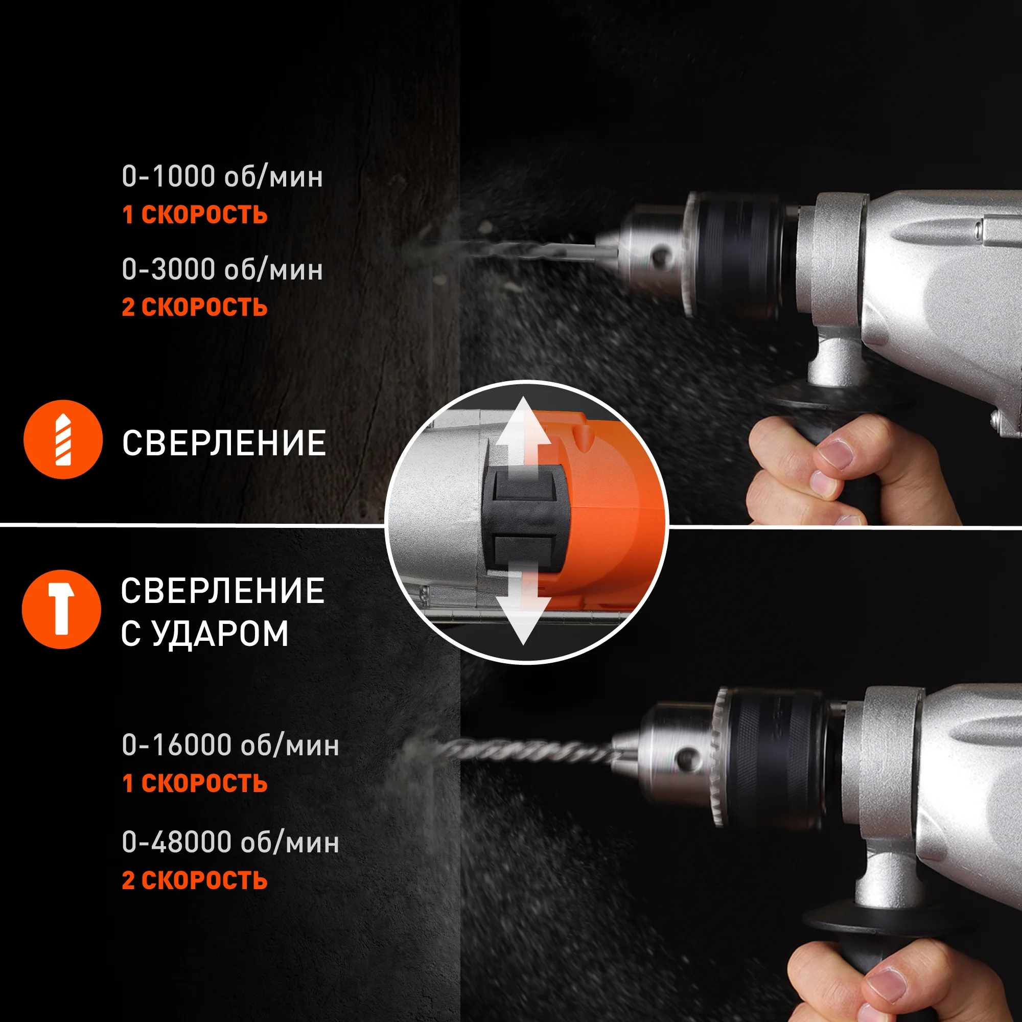 Ударная дрель Patriot FD 900H, 1050 Вт