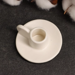Подсвечник керамический , белый глянец, 3х6х6см