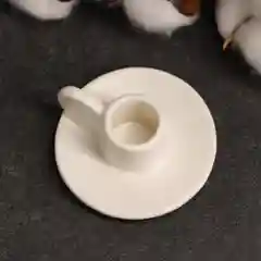 Подсвечник керамический , белый глянец, 3х6х6см