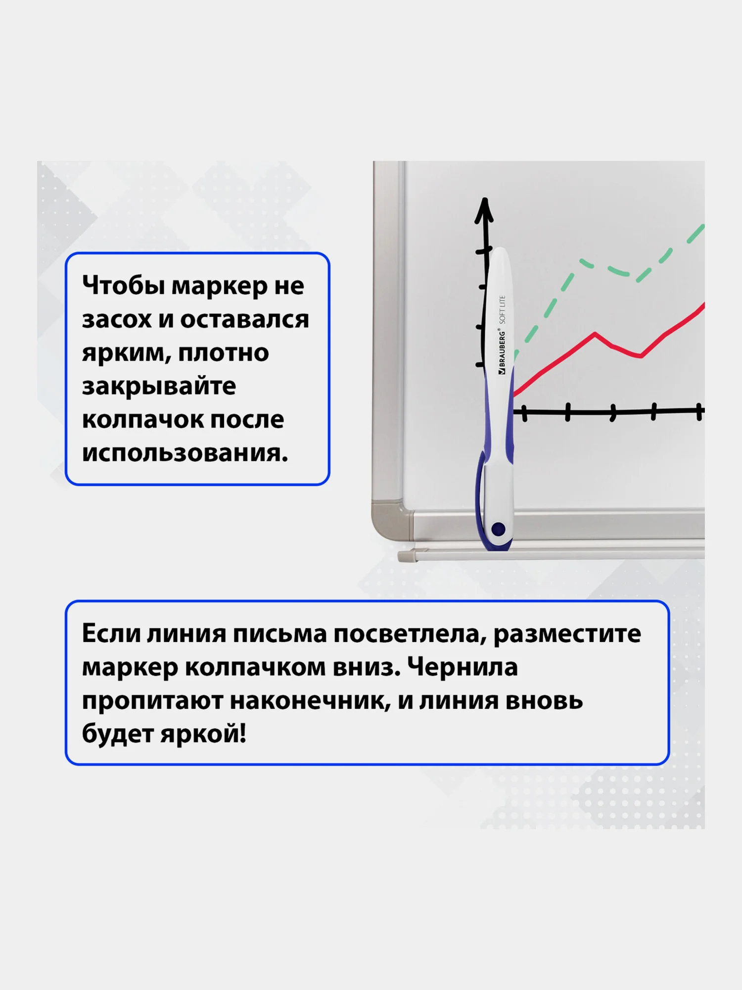 Маркеры стираемые для белой доски НАБОР 4 ЦВЕТА, BRAUBERG "SOFT LITE", 3мм, резин. вставка