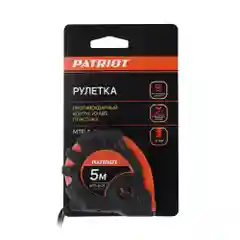 Рулетка Patriot MTP-5-01, с фиксатором, обрезиненная, 5 м x 19 мм
