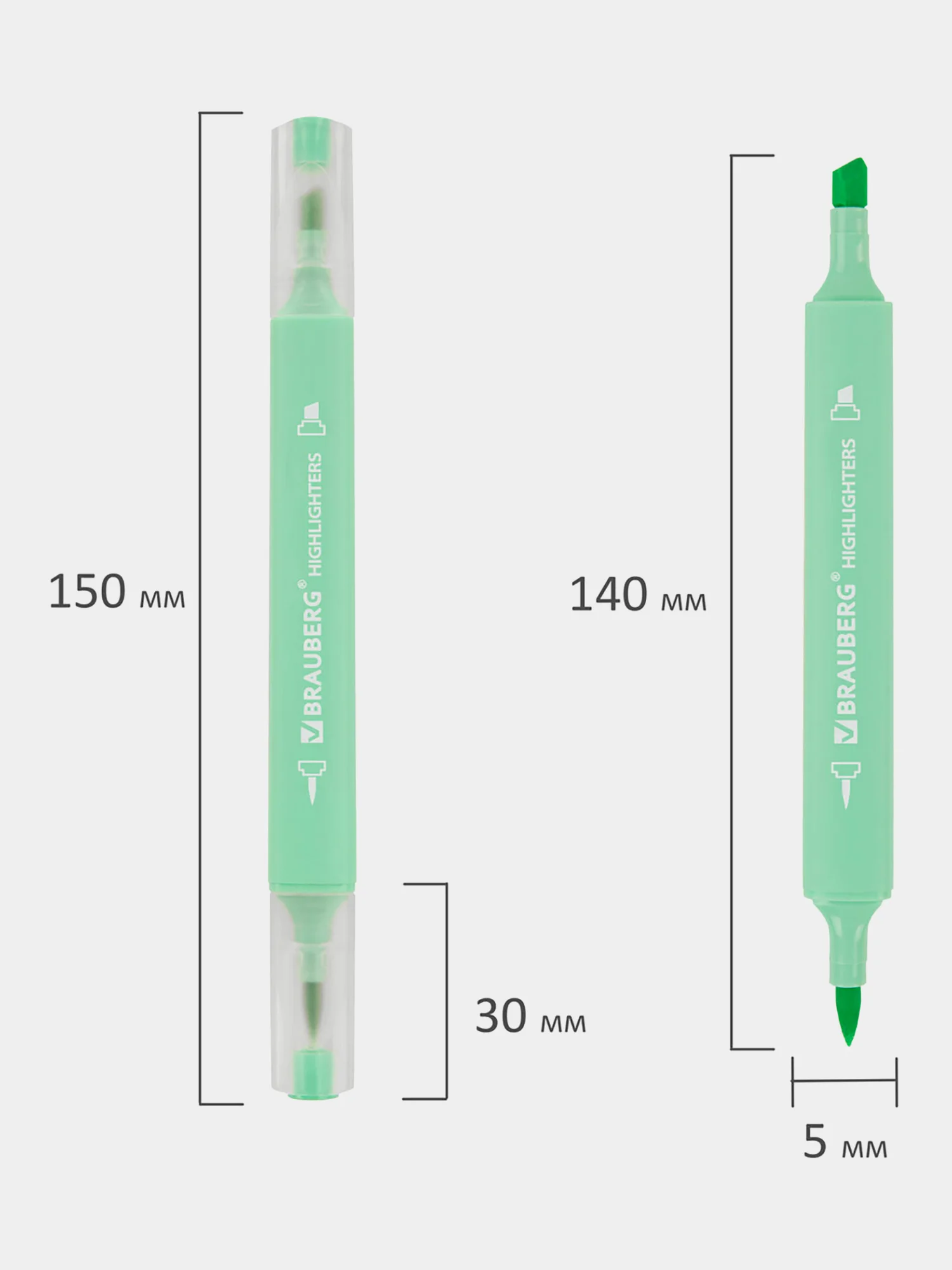 Текстовыделители пастельные Brauberg Tip-D, 152533, двусторонние, 6 цв, маркеры выделители