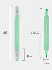Текстовыделители пастельные Brauberg Tip-D, 152533, двусторонние, 6 цв, маркеры выделители