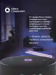 Черный умная колонка Яндекс Станция Мини 3 с Алисой на YaGPT, 12 Вт