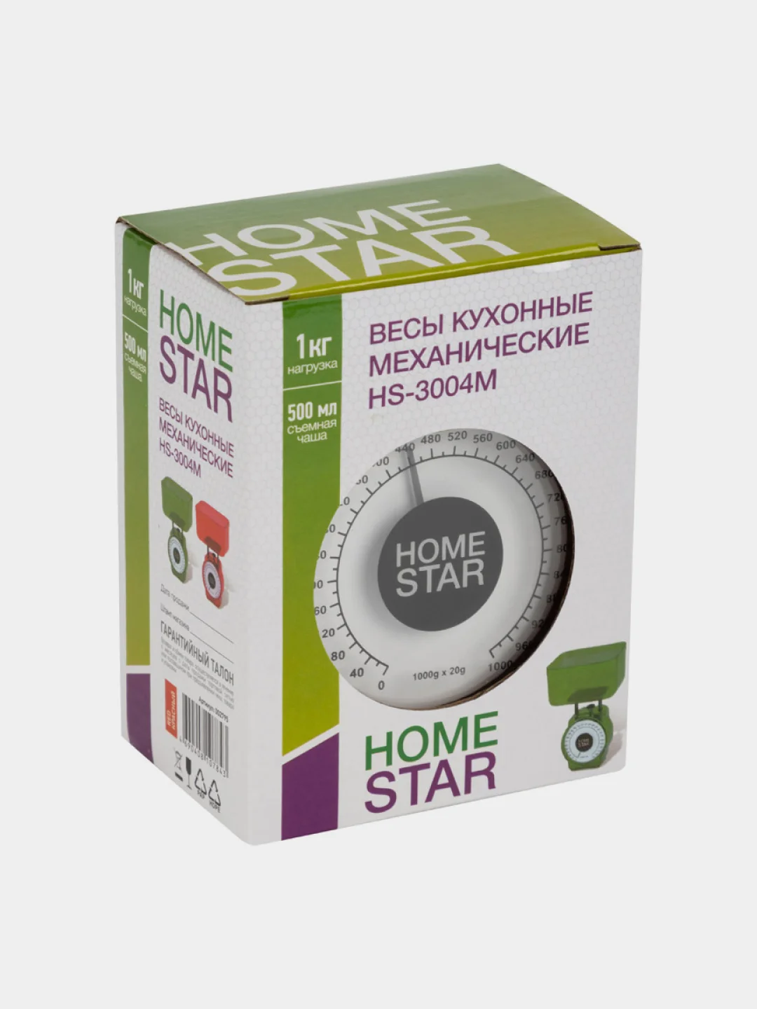 Весы кухонные механические HomeStar HS-3004М 1 кг, красный