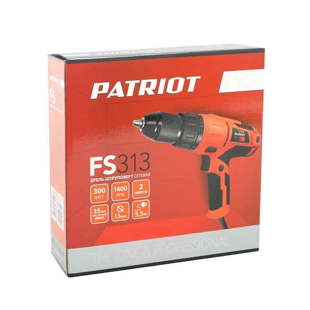 Дрель-шуруповерт Patriot FS 313, 300 Вт