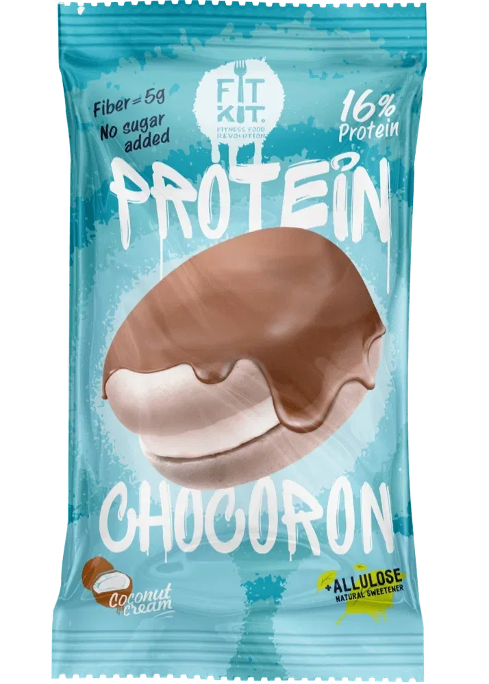 FIT KIT Десерт глазир."ЧОКОРОН" со вкусом Кокос и крем 30г(Protein Chocoron Coconut cream)