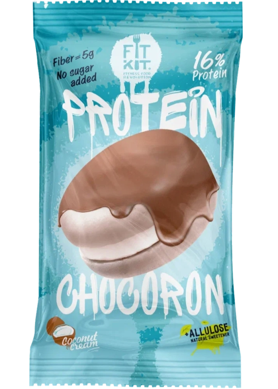 FIT KIT Десерт глазир."ЧОКОРОН" со вкусом Кокос и крем 30г(Protein Chocoron Coconut cream)