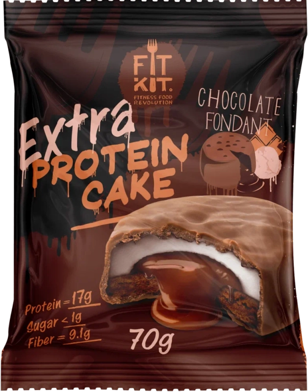 FIT KIT Десерт глаз."КЕЙК" со вк.Шоколад.Фондан 70г (Protein Cake Extra Chocolate fondant)