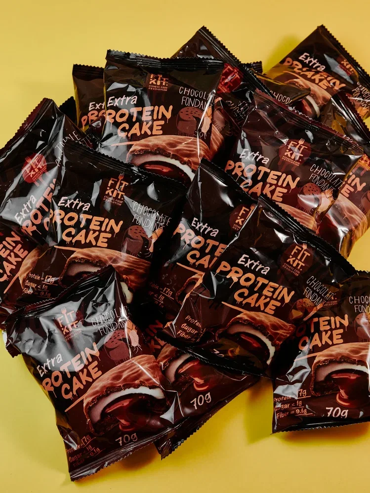 FIT KIT Десерт глаз."КЕЙК" со вк.Шоколад.Фондан 70г (Protein Cake Extra Chocolate fondant)