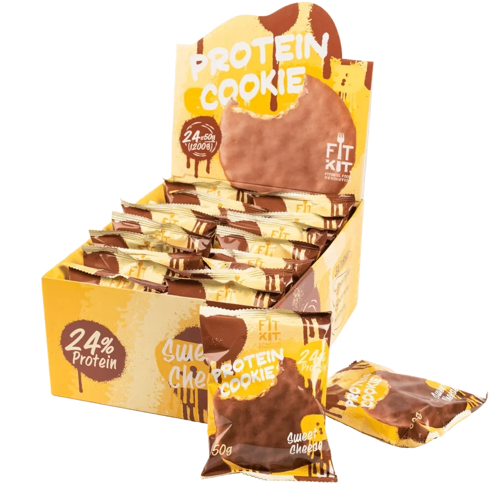 FIT KIT Десерт глаз."КУКИ" со вкус.Сладкий сыр 50г (Protein Chocolate Cookie Sweet Gheese)
