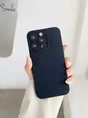 Черный чехол для iPhone 16/15/14/13/12 Mini/11 Pro/X/XR/XS Max/Plus защита камеры