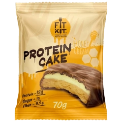 FIT KIT Десерт глазированный "КЕЙК" со вкусом Медовый крем 70г (Protein Cake Honey cream)