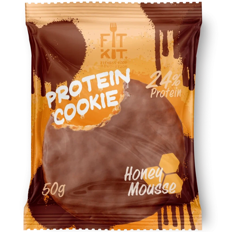 FIT KIT Десерт глаз."КУКИ" со вкус.Медовый мусс 50г(Protein Chocolate Cookie Honey Mousse)