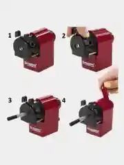 Точилка механическая BRAUBERG "JET"металлический механизм, черный/бордовый, 222517