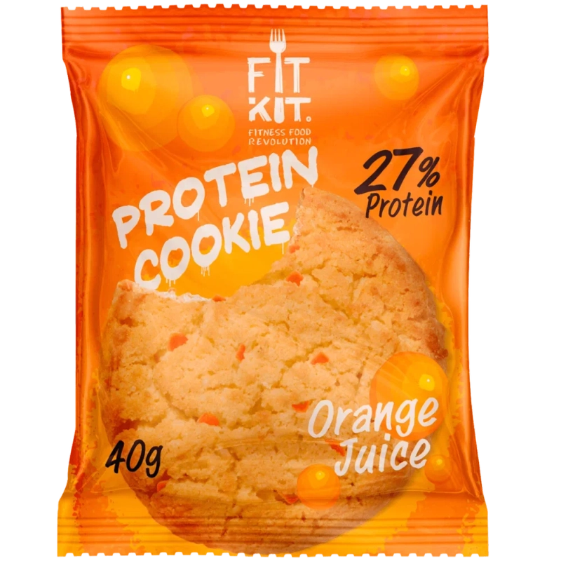 FIT KIT Десерт "КУКИ" со вкусом Апельсиновый сок 40г (Protein Cookie Orange Juice)