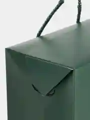 Тёмно-зелёный пакет-коробка подарочная, новогодняя "С Новым годом!", 2 размера