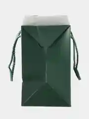 Тёмно-зелёный пакет-коробка подарочная, новогодняя "С Новым годом!", 2 размера
