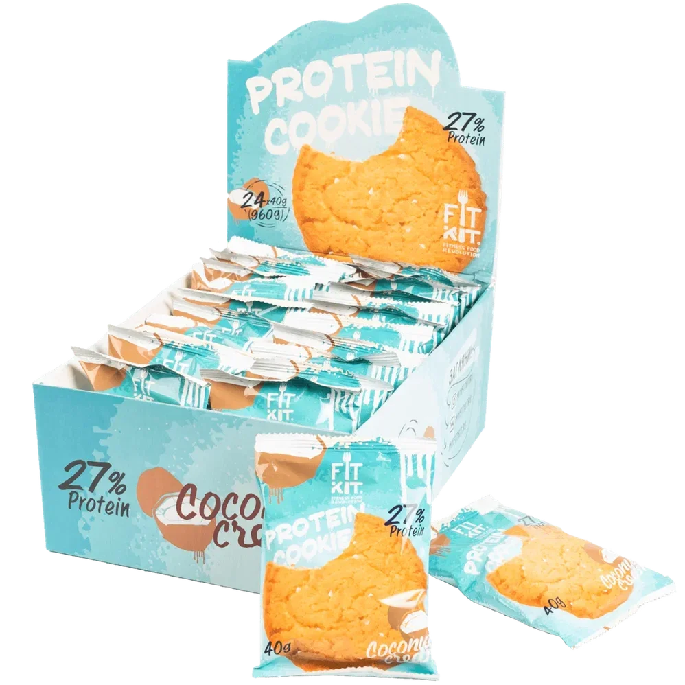FIT KIT Десерт "КУКИ" со вкусом Кокосовый крем 40г (Protein Cookie Coconut cream)