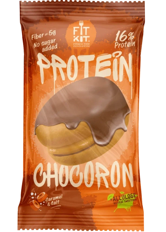 FIT KIT Десерт глаз."ЧОКОРОН" со вк.Соленая карамель 30г (Protein Chocoron Caramel & salt)