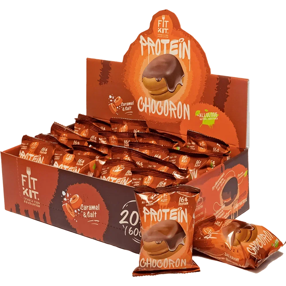 FIT KIT Десерт глаз."ЧОКОРОН" со вк.Соленая карамель 30г (Protein Chocoron Caramel & salt)