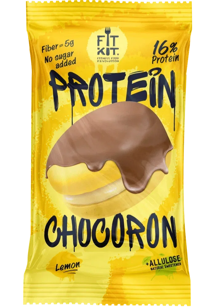 FIT KIT Десерт глазированный "ЧОКОРОН" со вкусом Лимон 30г (Protein Chocoron Lemon)