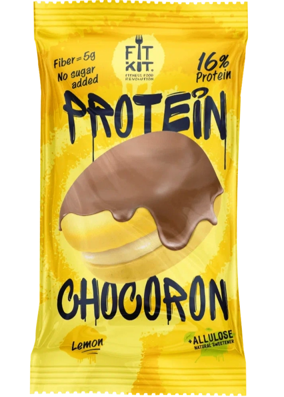 FIT KIT Десерт глазированный "ЧОКОРОН" со вкусом Лимон 30г (Protein Chocoron Lemon)