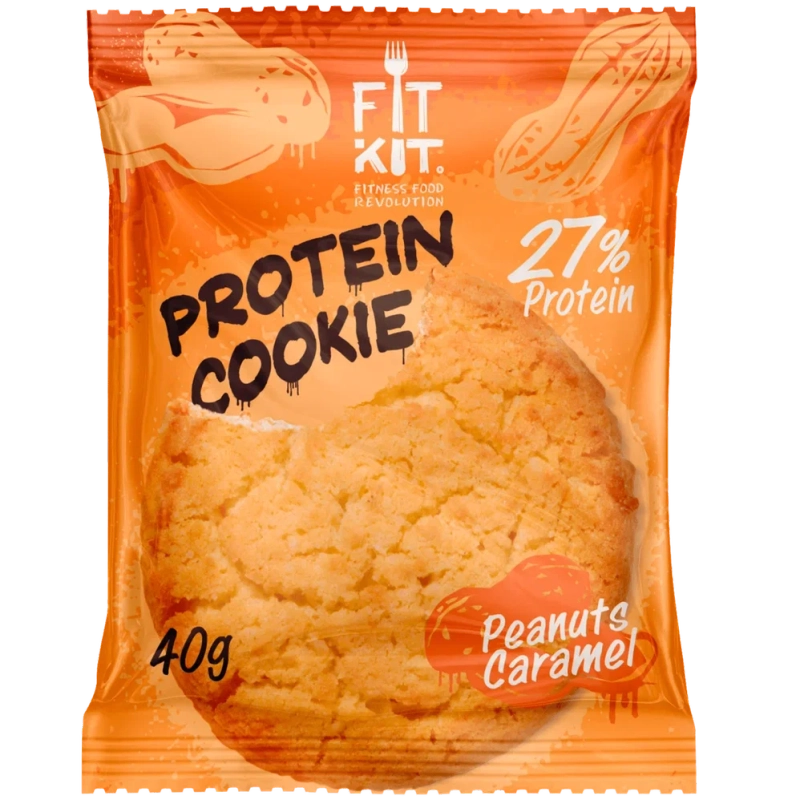 FIT KIT Десерт "КУКИ" со вкусом Арахис-карамель 40г (Protein Cookie Caramel peanut)
