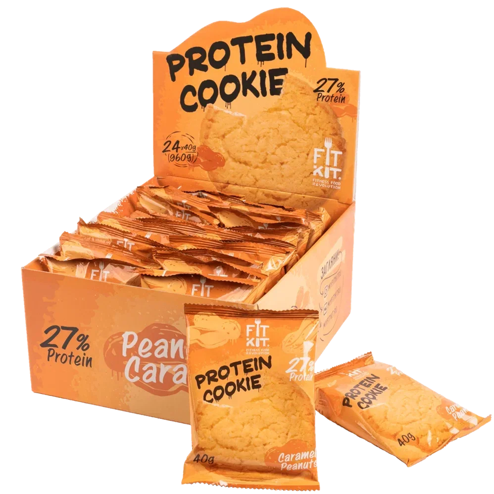 FIT KIT Десерт "КУКИ" со вкусом Арахис-карамель 40г (Protein Cookie Caramel peanut)