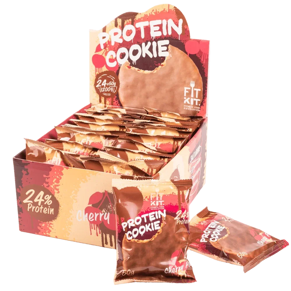 FIT KIT Десерт глаз."КУКИ" со вкус.Вишневый пирог 50г(Protein Chocolate Cookie Cherry Pie)