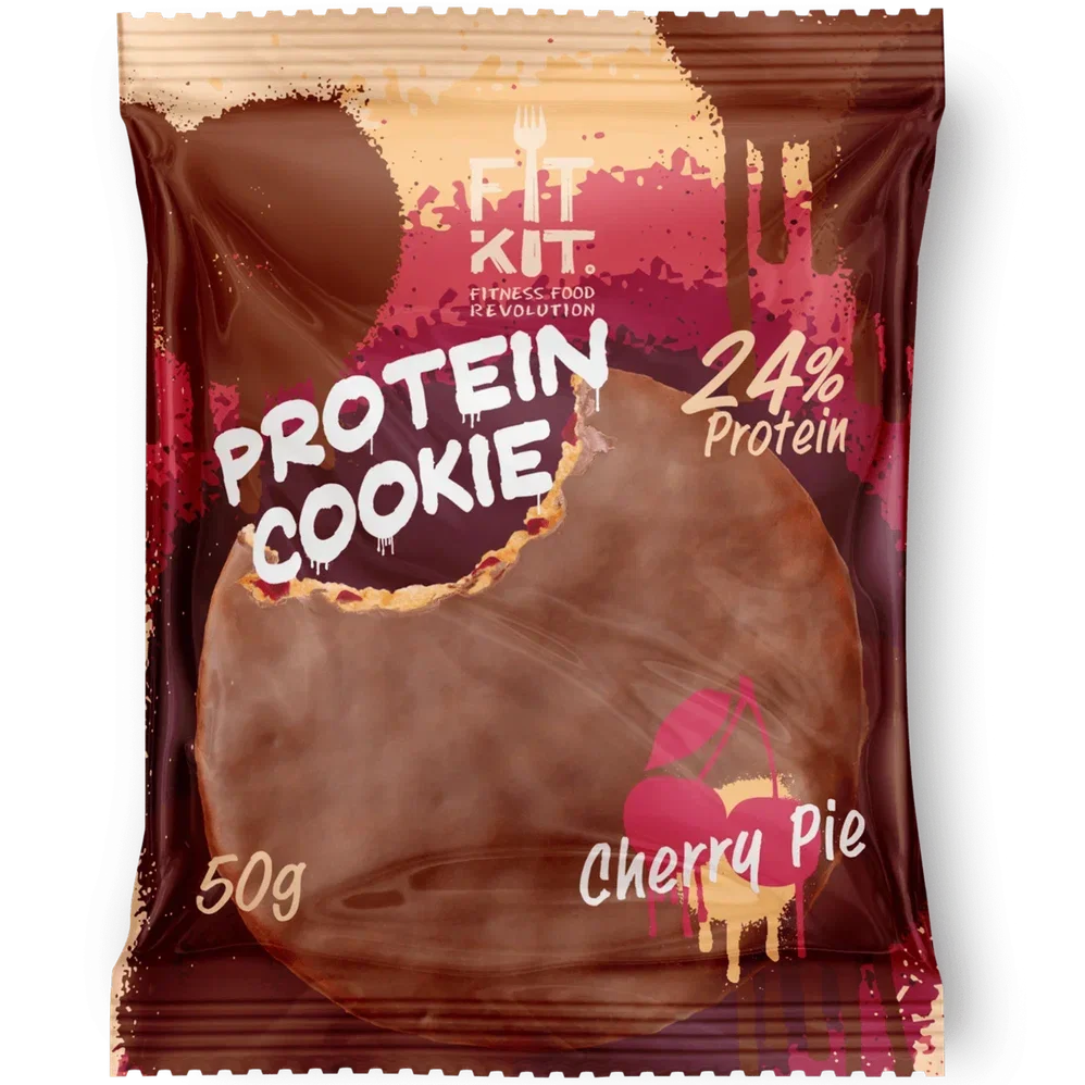 FIT KIT Десерт глаз."КУКИ" со вкус.Вишневый пирог 50г(Protein Chocolate Cookie Cherry Pie)