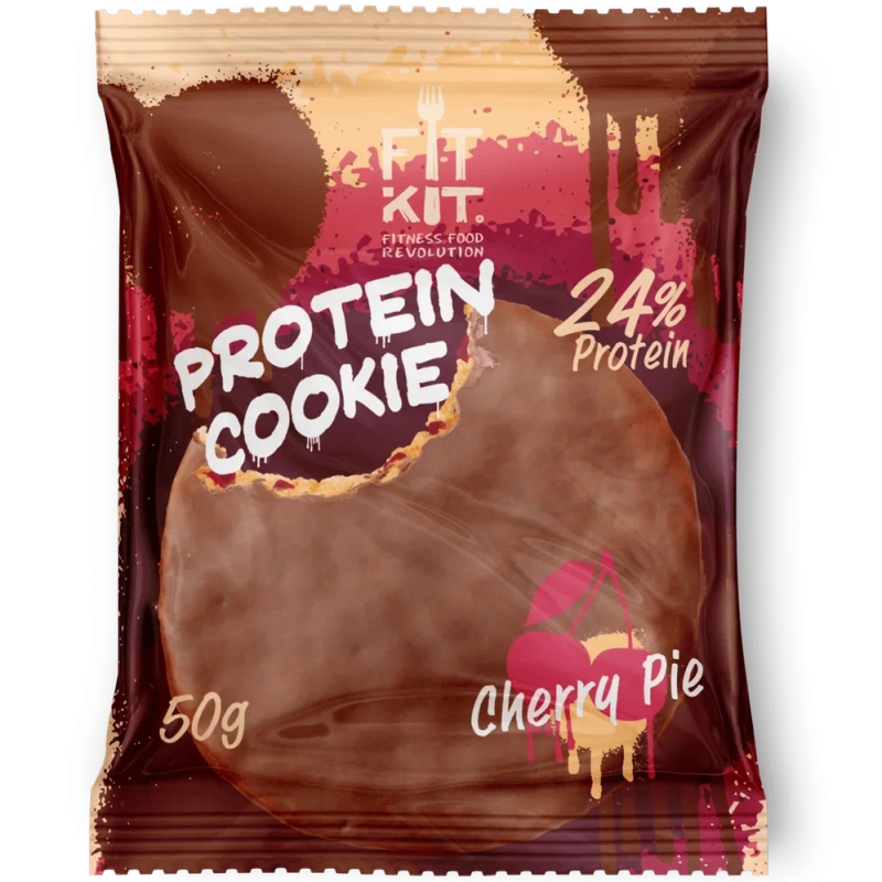 FIT KIT Десерт глаз."КУКИ" со вкус.Вишневый пирог 50г(Protein Chocolate Cookie Cherry Pie)