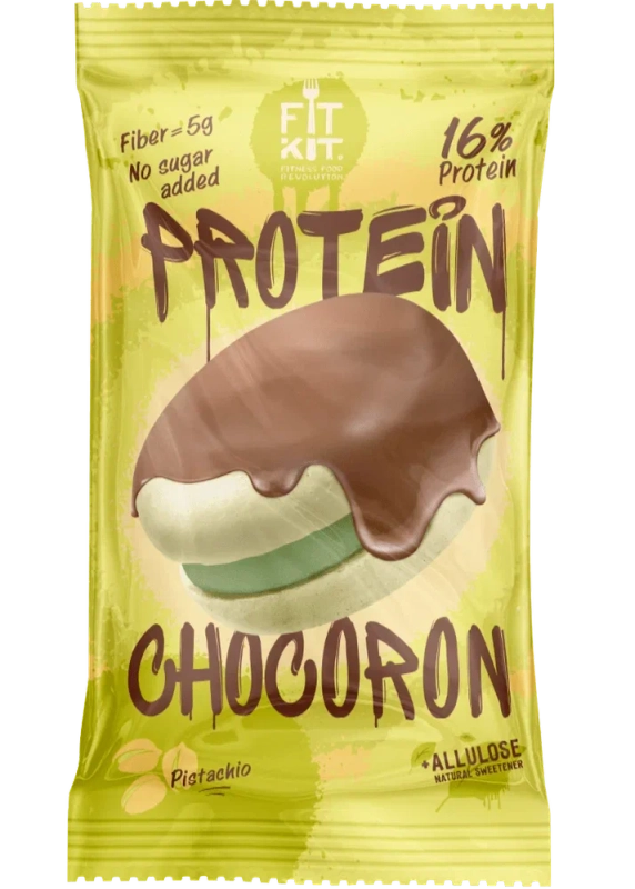 FIT KIT Десерт глазированный "ЧОКОРОН" со вкусом Фисташка 30г (Protein Chocoron Pistachio)