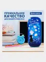 Пенал школьный для ручек, карандашей Brauberg, 1 отделение, Sweet dreams, 270704