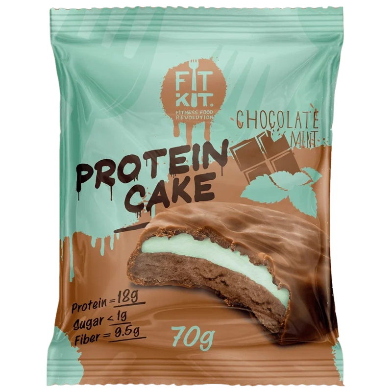 FIT KIT Десерт глазир."КЕЙК" со вкусом Шоколад-мята 70г (Protein Cake Chocolate mint)