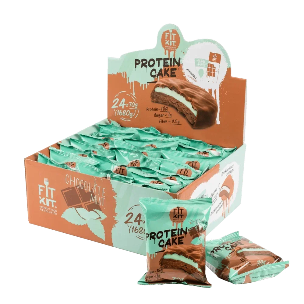FIT KIT Десерт глазир."КЕЙК" со вкусом Шоколад-мята 70г (Protein Cake Chocolate mint)