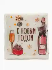 Розовый салфетки бумажные новогодние, однослойные, 24 х 24 см, 20 штук
