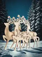 Новогодние олени с санями 30*17*40 см. Новогодний сувенир