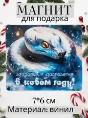Синий магнит на холодильник Новый год 2025, сувенир, подарок