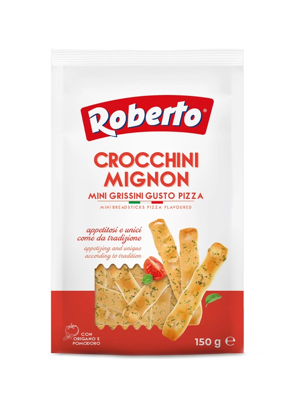 Палочки Хлебные Гриссини Кроккини миньон со вкусом пиццы "Roberto"