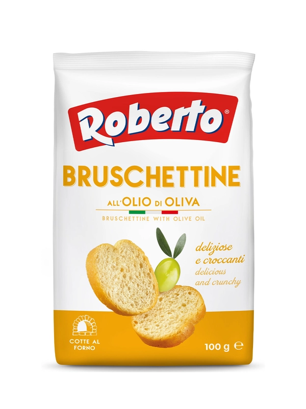 Хрустящие хлебцы Брускеттине с оливковым маслом "Roberto" (0,100 кг) кор. 10 шт.