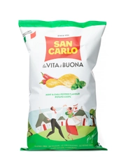 Чипсы картофельные "San Carlo" со вкусом мяты и острого перца, 150 гр